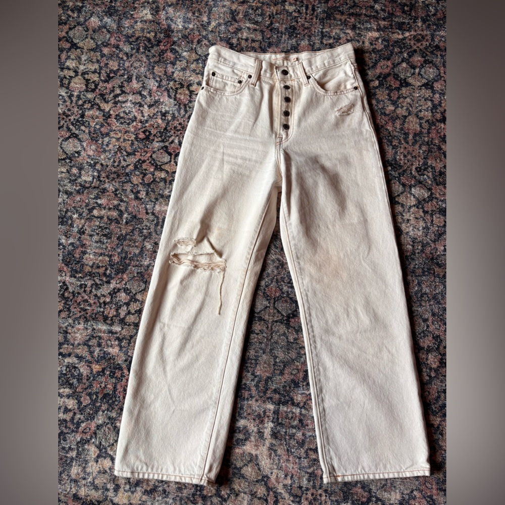 Levi's Off-White Button-Fly Jeans